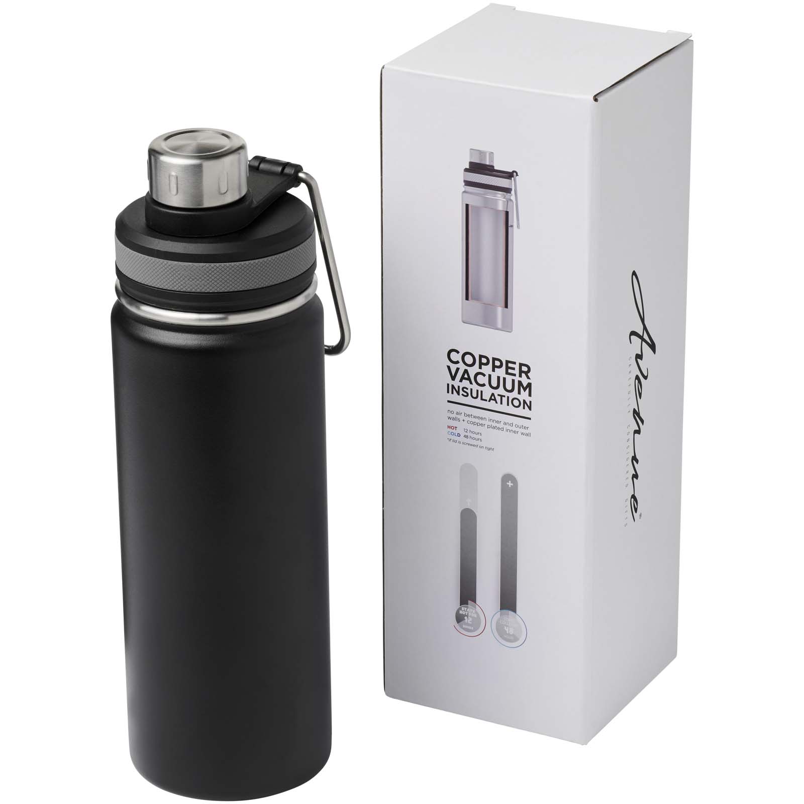Gessi 590 ml vara vakuuma izolācijas sporta pudele, Melns
