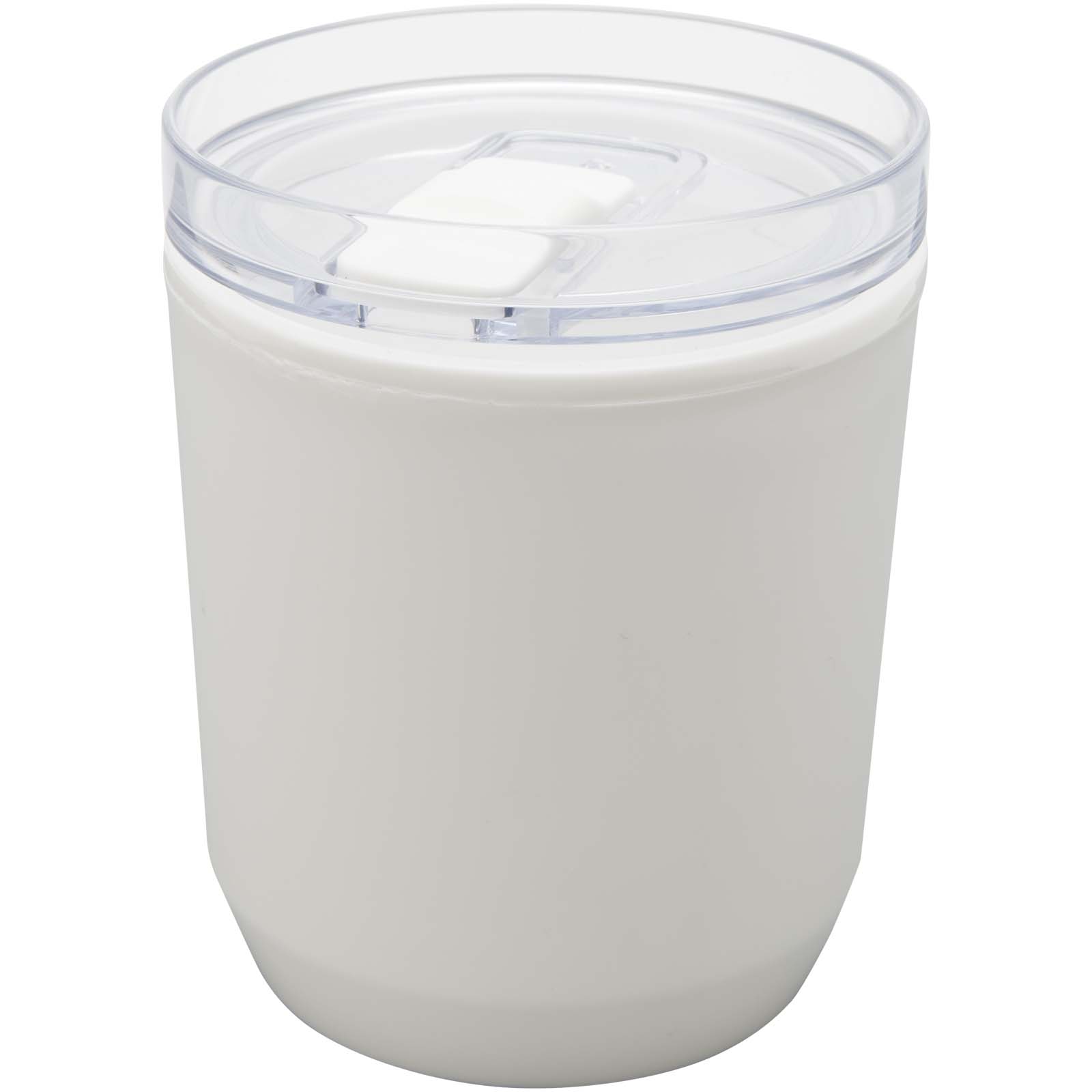Hudson 180 ml krūze ar dubultsienu no pārstrādātas plastmasas, Balta