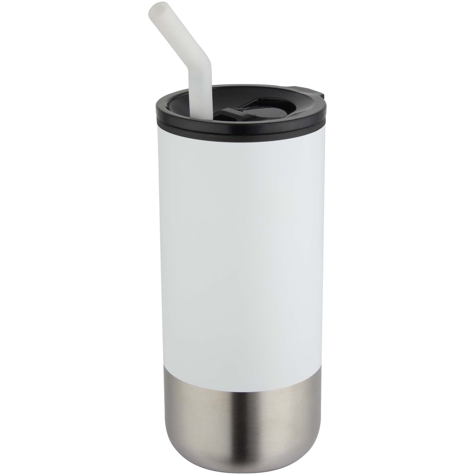 Grayson 480 ml RCS pārstrādāta materiāla termokrūze ar salmiņu, Balta
