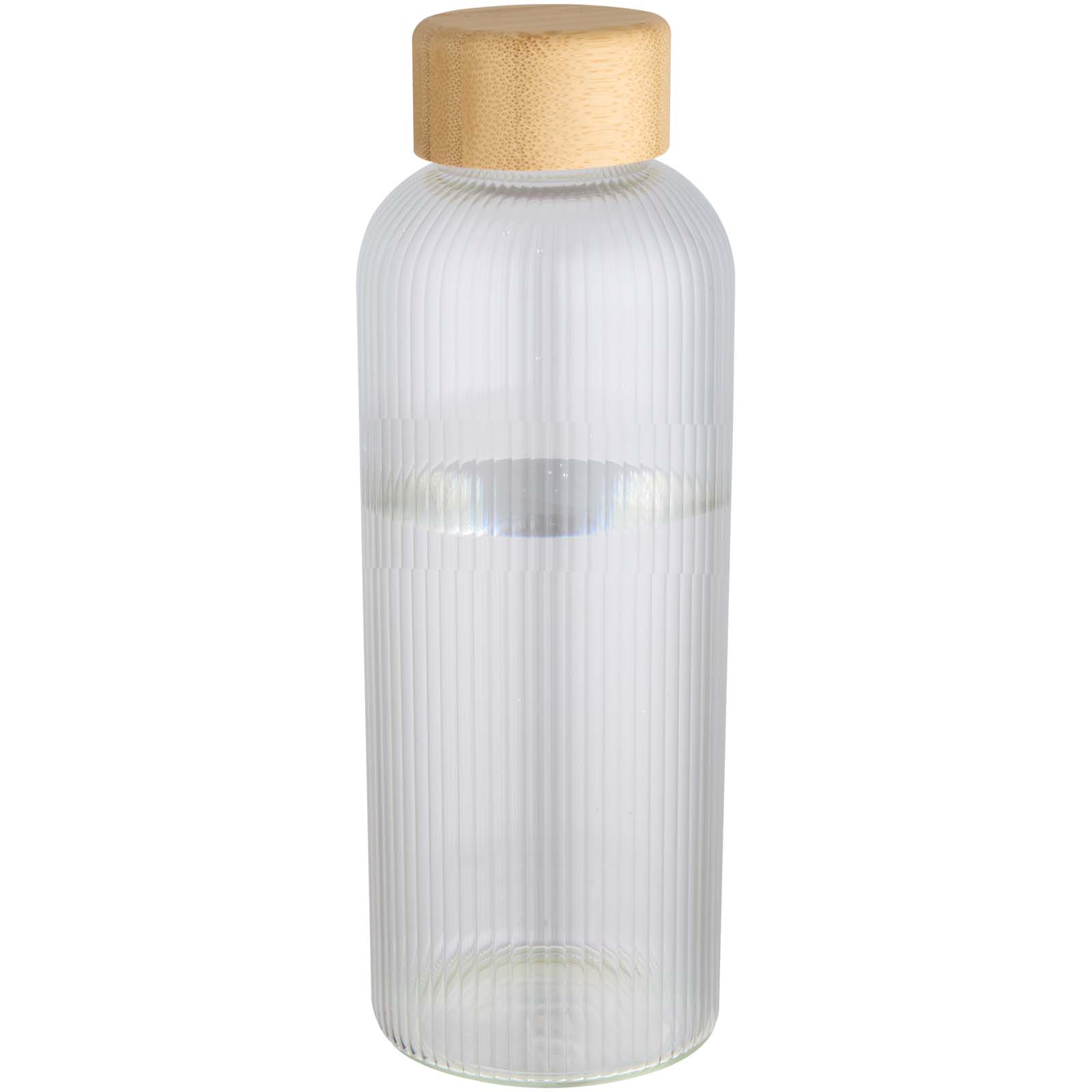 Mirage 650 ml vienslāņu borosilikāta stikla pudele ar bambusa vāciņu, Caurspīdīga