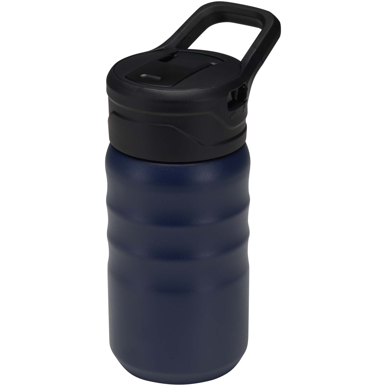 Knox 350 ml divsienu sporta pudele no RCS sertificēta pārstrādāta nerūsējošā tērauda ar atlokāmu salmiņu ar logo apdruku