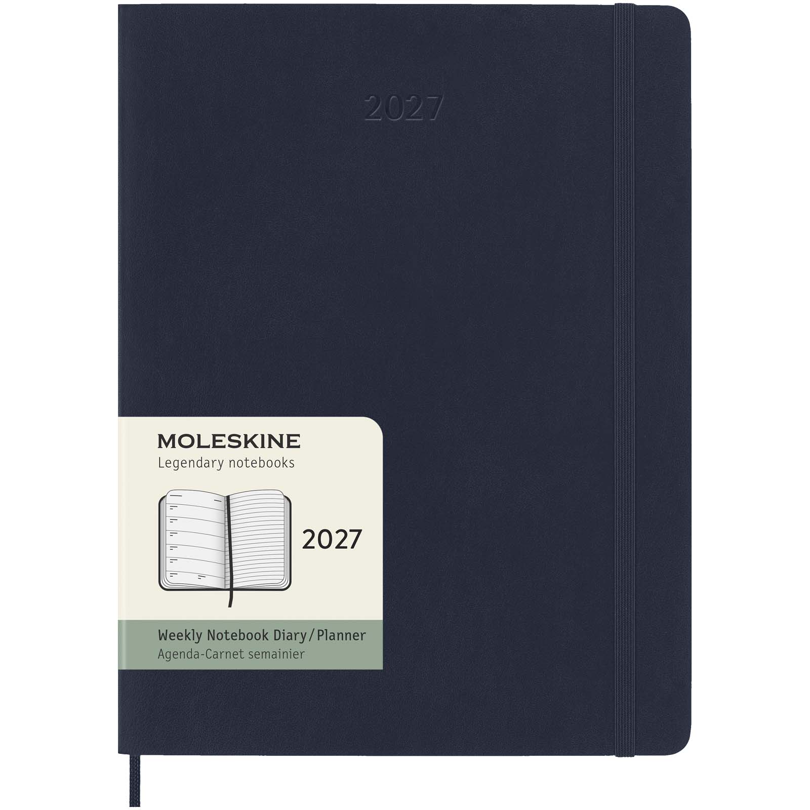 Moleskine XL nedēļas plānotājs ar mīkstajiem vākiem, 12 mēneši, Safīra zila