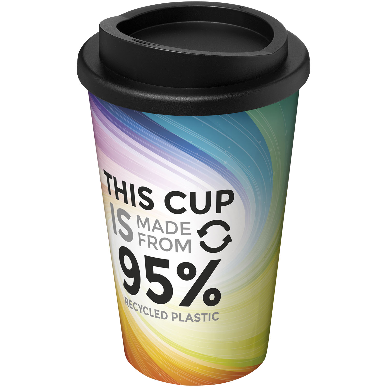 Brite-Americano® Recycled 350 ml termokrūze, Balta