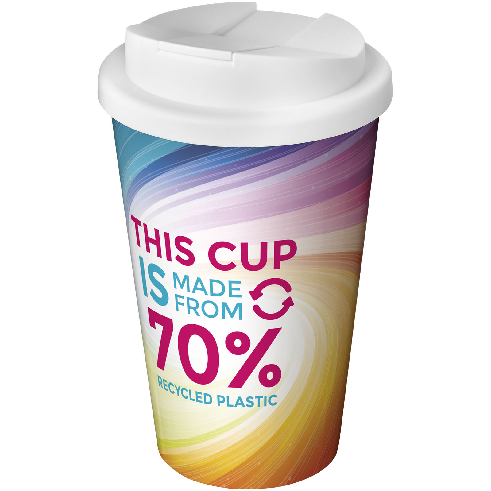 Brite-Americano® Eco 350 ml termokrūze ar noplūdi novēršošu vāciņu, Balta