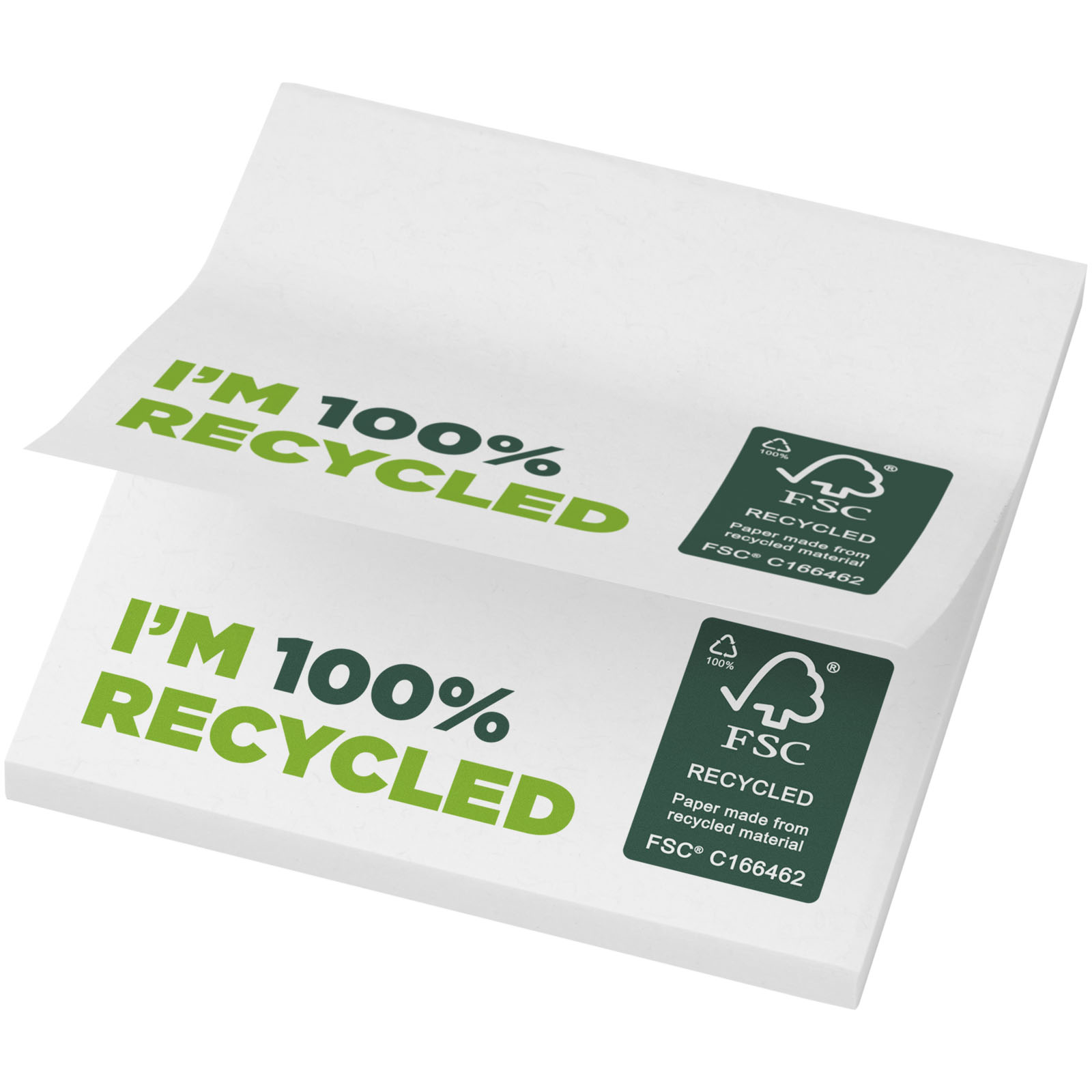 Sticky-Mate® pārstrādātas līmlapiņas 75 x 75 mm, Balta