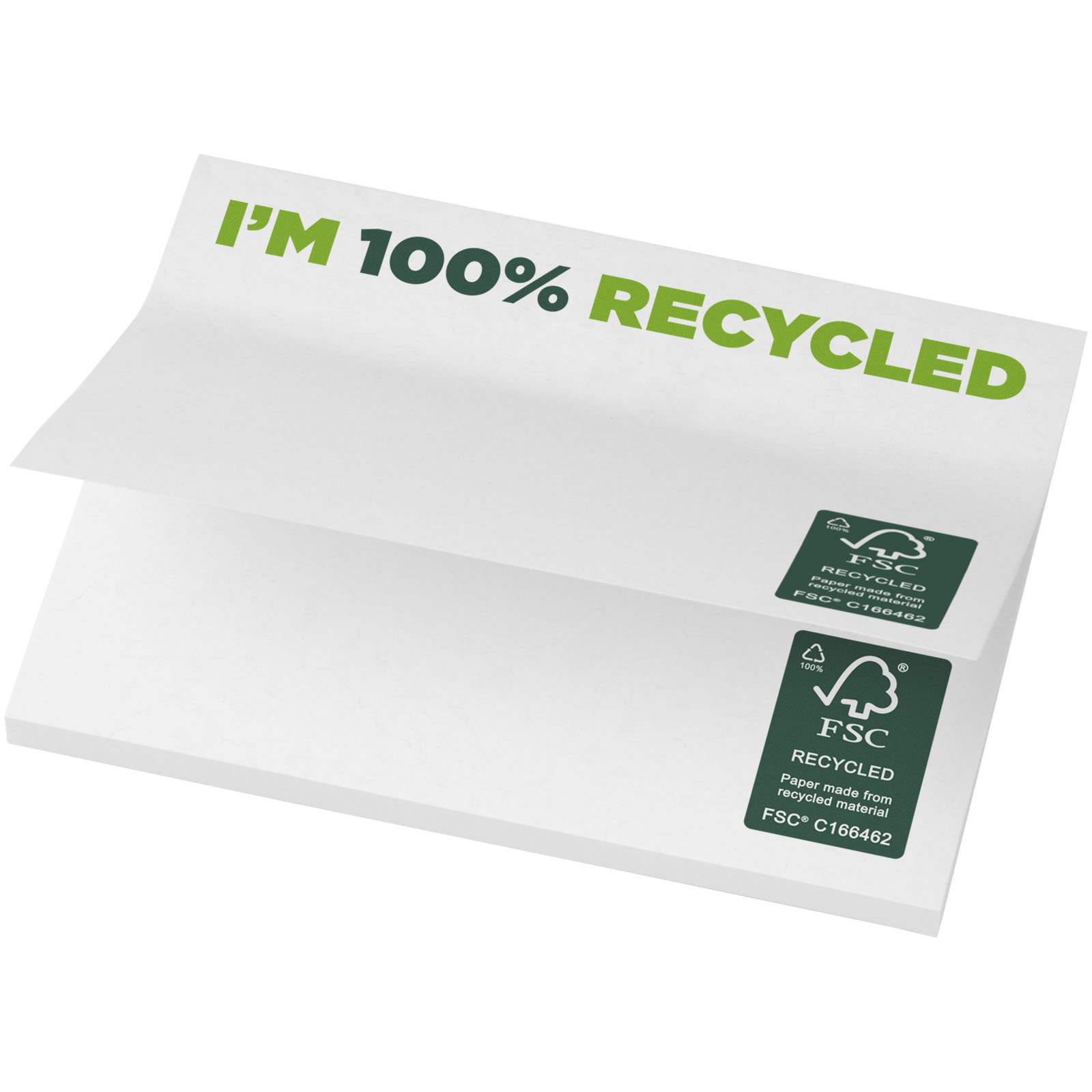 Sticky-Mate® pārstrādātas līmlapiņas 100x75 mm, Balta
