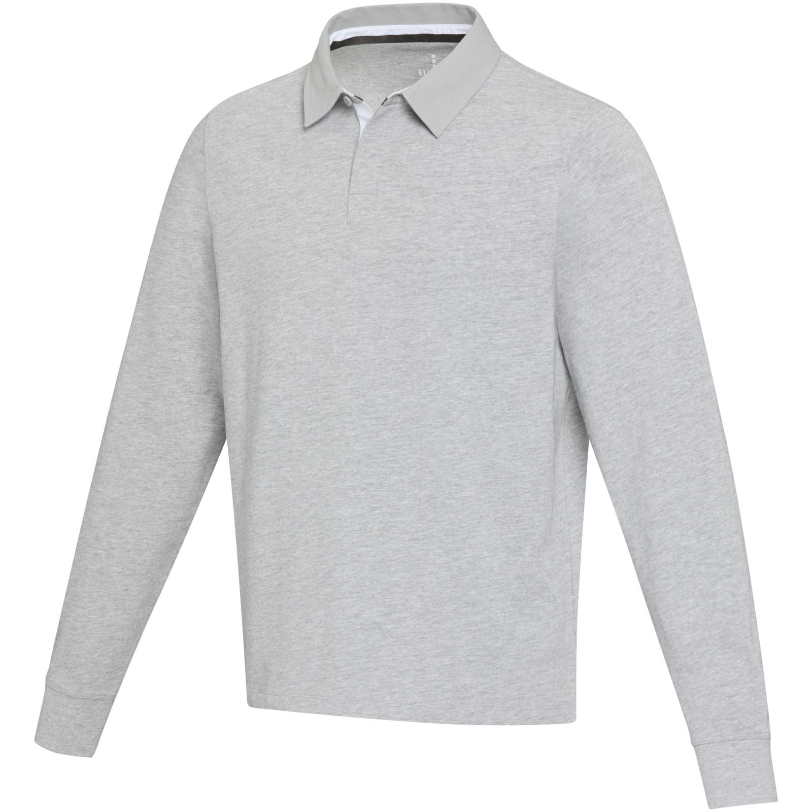 Clyde unisex regbija stila polo džemperis no organiskās kokvilnas, Pelēks melanžs