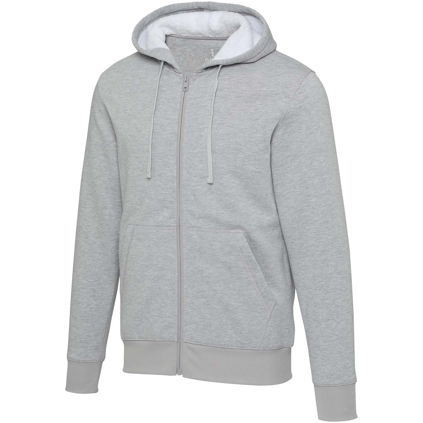 Natron 320 g/m² sherpa hūdijs ar pilna garuma rāvējslēdzēju, Pelēks melanžs