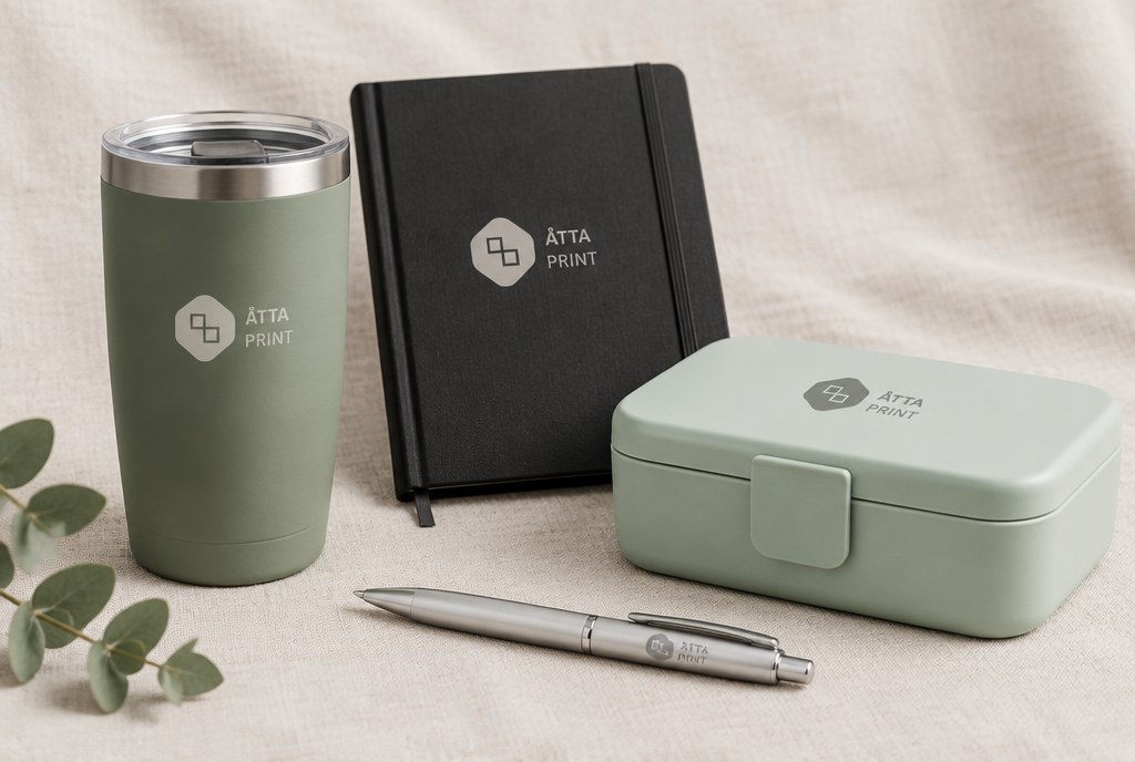 Термос Stanley, ручка Parker, блокнот Moleskine и посуда Mepal с гравировкой логотипа