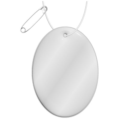 RFX™ H-12 ovāla atstarojošs PVC atstarotājs-piekariņš, Balts