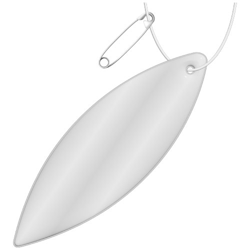 RFX™ H-12 elipses atstarojošs PVC atstarotājs-piekariņš, Balts
