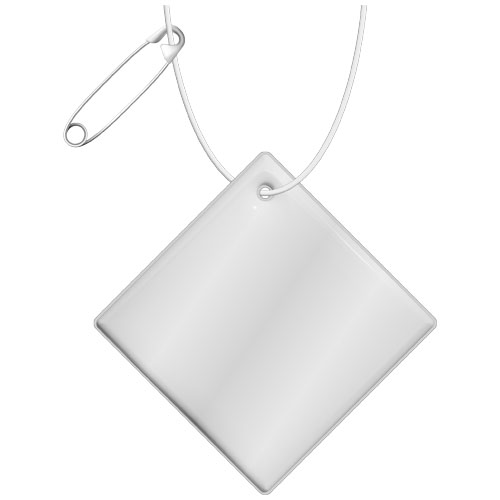 RFX™ H-20 romba formas atstarojošais PVC atstarotājs-piekariņš, liels, Balts