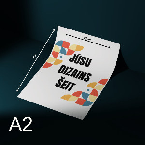 A2 afiša ar izmēru atzīmi