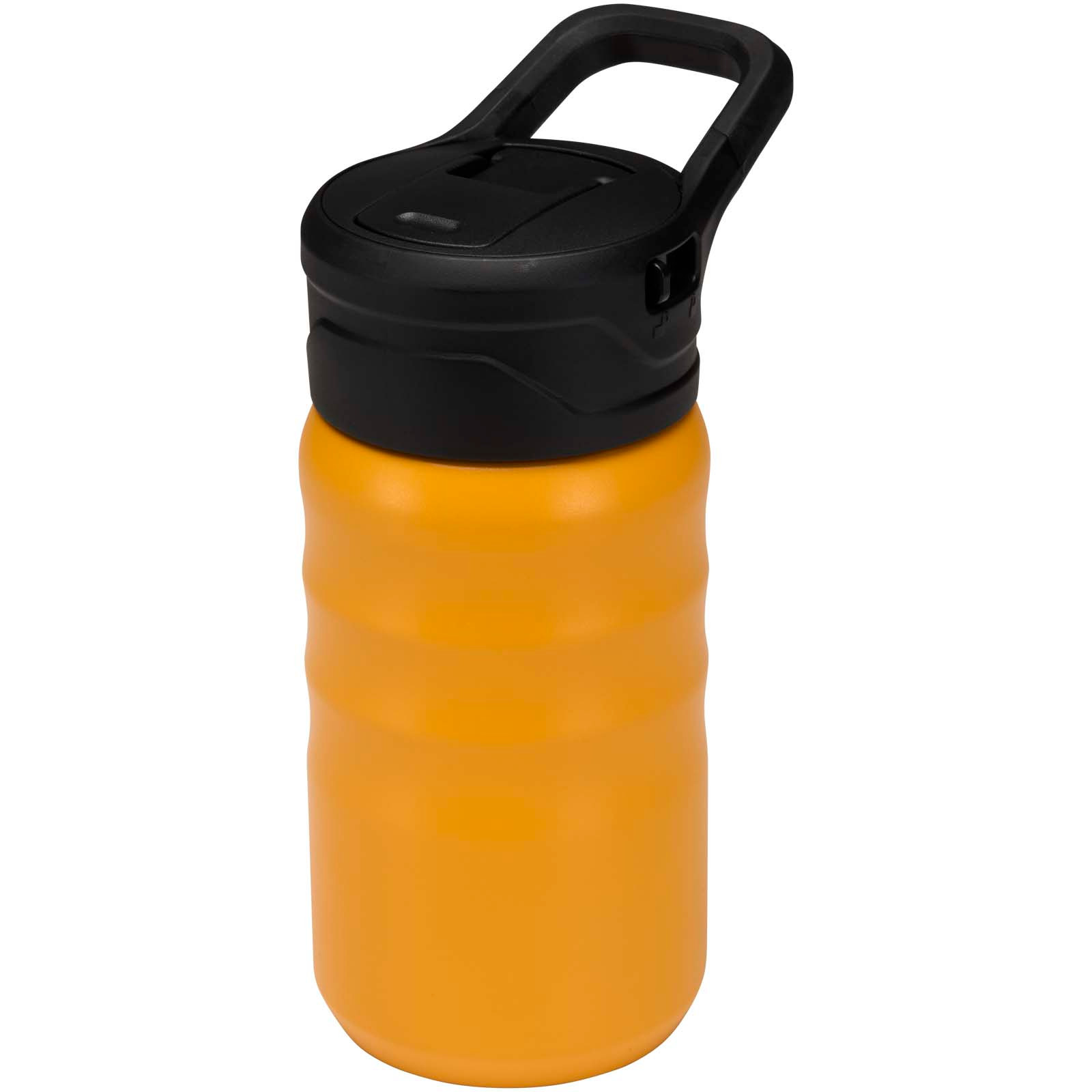 Knox 350 ml divsienu sporta pudele no RCS sertificēta pārstrādāta nerūsējošā tērauda ar atlokāmu salmiņu ar logo apdruku